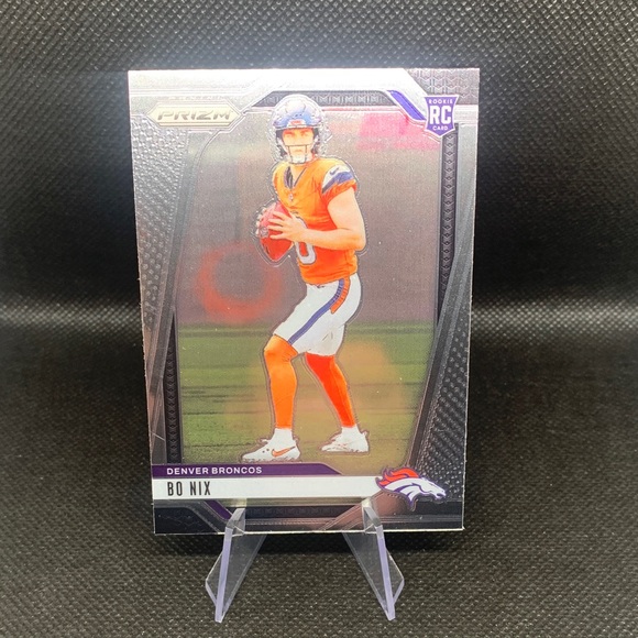 Bo Nix 2024 Panini Rookie Card Denver Broncos All Star QB Mint Condition in Case - Picture 2 of 4